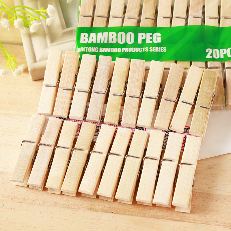 Woodworking Z Clips - Pinzas para ropa de bambú Natural,