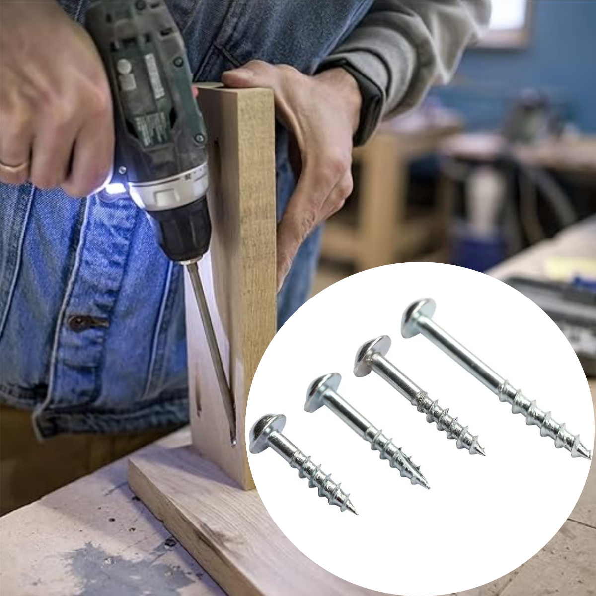Woodworking Hacks - 100 tornillos Phillips para agujeros ocultos,